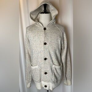 A Bathing Ape Bape Knitted Jacket Hoodie Button Up XL Beige Rainbow Japan